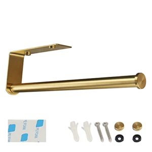 tocten paper towel holder available in self adhesive and wall mounted installation paper towel bar for kitchen under cabinet, thicken 304 stainless steel paper towel rack (13 inch, brushed gold)