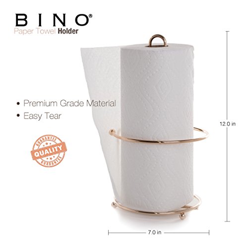 BINO 'Apollo' Paper Towel Holder, Gold - Free Standing Decorative Easy Tear Kitchen Paper Towel Roll Dispenser