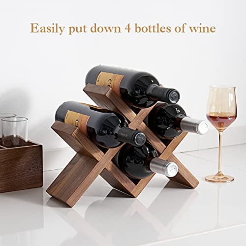 INMAN Oak Wood Wine Storage Rack countertop, Independent Capacity Wine Rack Durable Storage Rack, Suitable for Wine cellars, Bars, Homes and Kitchen Storage Racks(Walnut)