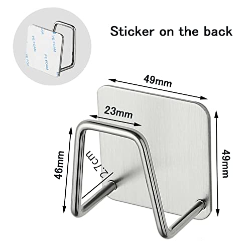 Saliens 2Pack Sponge Holder for Kitchen Sink, SUS304 Stainless Steel Adhesive Dish Sponge Holder