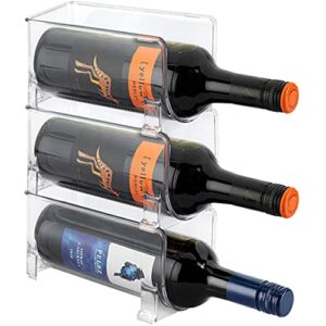 jinamart set of 3 stackable wine storage rack | counter top wine holder | free standing organizer for refrigerator or kitchen countertops (holds 3 bottles)