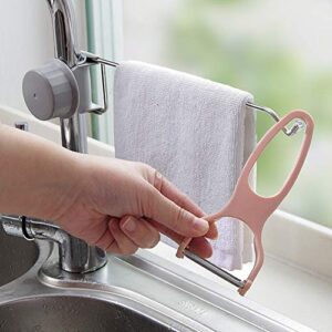 Clip On Faucet Storage Rack,Stainless Steel Faucet Towel Bar Kitchen Drying Rag Hanger Dishcloth Shelf Brush Sponge Holder Hook Sink Organizer