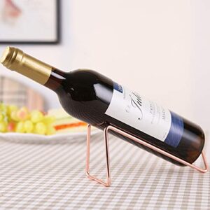 Ibnotuiy Set of 2 Metal Tabletop Single Bottle Wine Rack Minimalist Wine Holder (Gold)