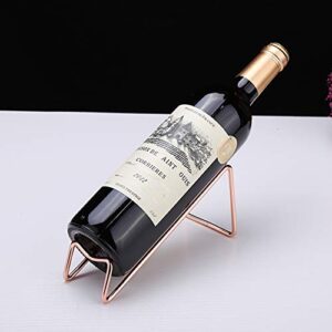 Ibnotuiy Set of 2 Metal Tabletop Single Bottle Wine Rack Minimalist Wine Holder (Gold)