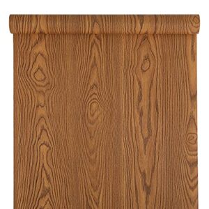 hdsticker faux dark oak wood contact paper self adhesive wood vinyl shelf liner for cabinets pantry table desk furniture sticker 15.7x117 ”