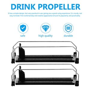 Hemobllo Drinks Organizer for Fridge- Refrigerator Bottle Can Organizer Adjustable Beverage Organizer Glide Pusher Drink Sliding Organizer for Vending Machine Refrigerator