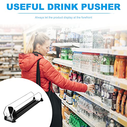 Hemobllo Drinks Organizer for Fridge- Refrigerator Bottle Can Organizer Adjustable Beverage Organizer Glide Pusher Drink Sliding Organizer for Vending Machine Refrigerator