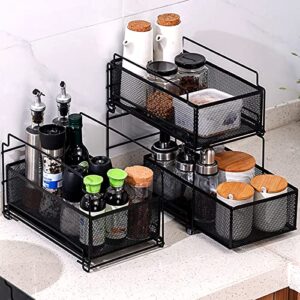 under sink organizers and storage, Xinwukeji Pull Out Cabinet Organizer 2-Tier Slide Out Sliding Shelf Under Cabinet Storage Multi-Use for Under Kitchen Bathroom Under sink organizer