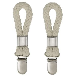 xgng 4pcs tea towel clips cloth hanger holder brackets braided cotton loop woven cotton loop towel clip