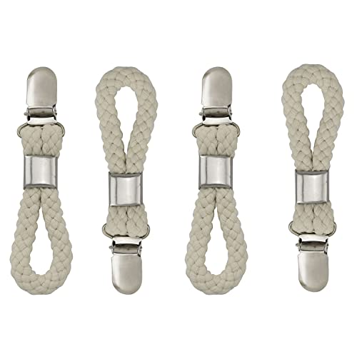 XGNG 4PCS Tea Towel Clips Cloth Hanger Holder Brackets Braided Cotton Loop Woven Cotton Loop Towel Clip