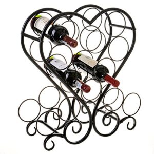 mygift metal wine bottle rack, tabletop 12-bottle wine rack holder with heart shaped scrollwork design