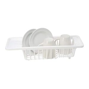 kitchen details sink dish rack | dimensions: 17.9″x 6.3″x 3.9″ | kitchen accessories | holds dinnerware | drinkware | utensils to drain | frees up counter space | grey or white