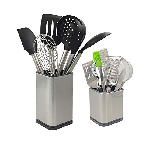 WSKC 2PC Kitchen Utensil Holder Flatware Caddy Stainless Steel