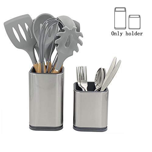 WSKC 2PC Kitchen Utensil Holder Flatware Caddy Stainless Steel