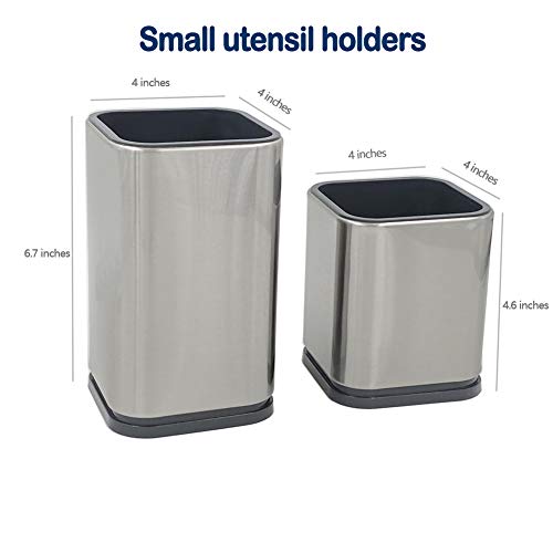 WSKC 2PC Kitchen Utensil Holder Flatware Caddy Stainless Steel