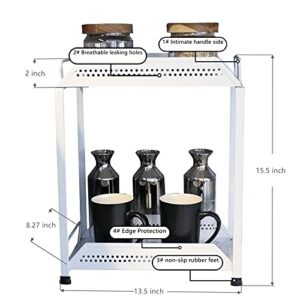 Bathroom Counter Organizer Kitchen Spice Rack and Cosmetic Storage Rack,Under Sink Organizer,For Bathroom Kitchen Living room Bedroom Dressing Table Sink Organization,2 Tier Standing Rack,White