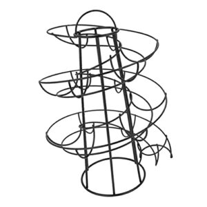 homozy modern spiral egg skelter holder wire rack up to 24 eggs free standing – black, 18×30.5cm