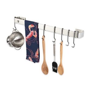 enclume premier 24-inch utensil bar wall pot rack, stainless steel