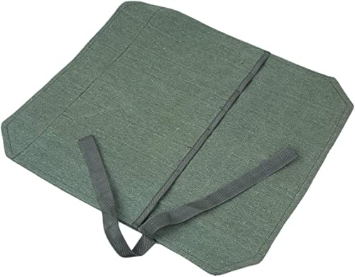 Knife Roll, Chef’s Knife Roll Case, Knife Bag, Portable 7 Slots Knife Cutlery roll Case - Waxed Canvas Knife Holders, Utensils Wrap Bag and Home Kitchen, Best Gift for Pro Chef Roll Bags (Green)