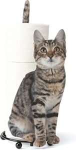 tiger striped paper holder – photo-realistic cat metal paper towel or toilet paper dispenser