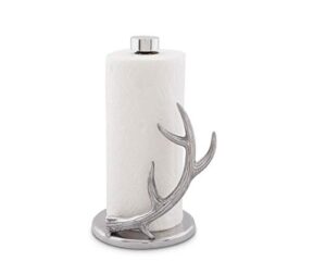 arthur court designs counter top decorative deer antler paper towel holder – aluminum metal countertop 18 inch standing tall