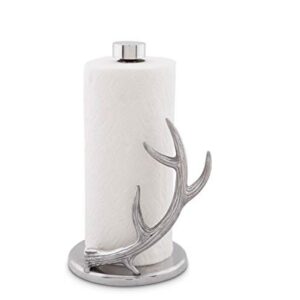 Arthur Court Designs Counter Top Decorative Deer Antler Paper Towel Holder - Aluminum Metal Countertop 18 inch Standing Tall
