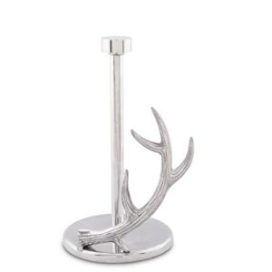 Arthur Court Designs Counter Top Decorative Deer Antler Paper Towel Holder - Aluminum Metal Countertop 18 inch Standing Tall