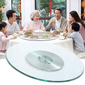 wyfff 36inch glass lazy susan turntable, round tabletop tempered glass rotating tray, aluminum alloy bearing, silent/smooth, easy to share all food