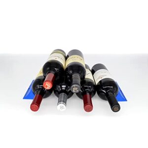 winebars | a table top wine rack that’s just like bookends for wine for up to 9 bottles. (tuscan blue)