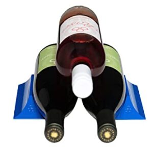 Winebars | A Table Top Wine Rack That’s just Like bookends for Wine for up to 9 Bottles. (Tuscan Blue)