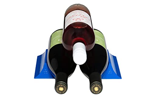 Winebars | A Table Top Wine Rack That’s just Like bookends for Wine for up to 9 Bottles. (Tuscan Blue)