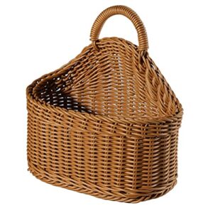 woven belly basket woven cutlery storage organizer plastic hanging caddy bin for kitchen table cabinet pantry forks spoons napkins serving basket 21x19cm handwoven hanging baskets