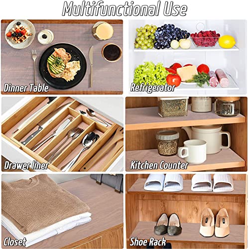 Shelf Liner Kitchen Cabinet Liners，Non-Adhesive Shelf Liner, 17.7 in x16.4 ft EVA, Washable Oil-Proof Non-Slip Cabinet Liner, Refrigerator Liner,Drawer Liner for Kitchen,Storage, Cupboard Liner