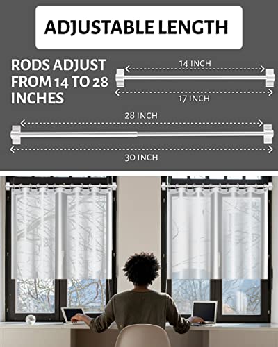 Skywin Magnetic Towel Holder for Refrigerator - 2 Pack Small Magnetic Curtain Rod for Metal Door with Adjustable Length - Fits Towels and Easily Attachable (White)