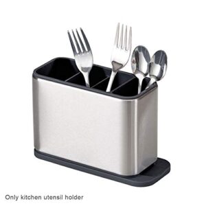 Countertop Organizer Kitchen Caddy Cutlery Drainer, Stainless Steel Utensil Holder Flatware Rectangular Home