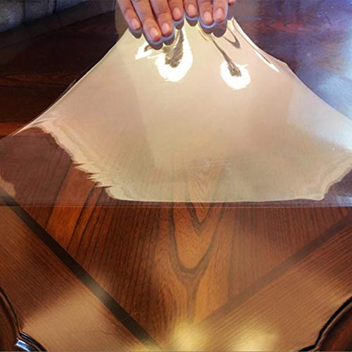 HOHOFILM 2mil Transparent Furniture Protective Film Heat Resistance Gloss Table Top Cloth Mat Self-Adhesive Stickers Clear for Wood Table Kitchen Countertop Anti-Oil 80cmx500cm