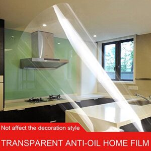 HOHOFILM 2mil Transparent Furniture Protective Film Heat Resistance Gloss Table Top Cloth Mat Self-Adhesive Stickers Clear for Wood Table Kitchen Countertop Anti-Oil 80cmx500cm