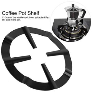 Haofy Stainless Iron Stove Support Rack, Cast Iron Wok Support Ring, Black Moka Coffee Pot Shelf Round Milk Pot Rack Gas Range Burner Grate Support Stand Kitchen