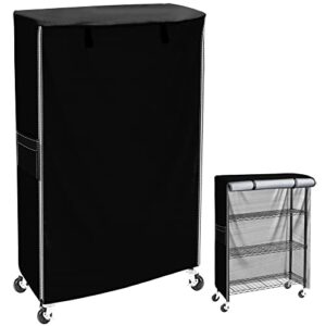 mollyair shelf cover wire rack cover storage rack cover used to cover sundries, cover for storage shelves suitable for rack 48x18x72in,black,only cover