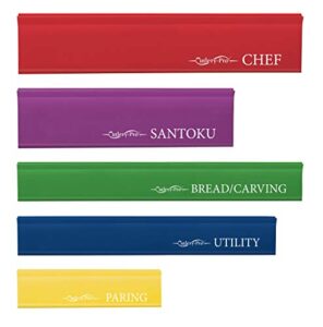 cutlery-pro knife blade guards assorted transparent jewel colors, set of 5, multicolor