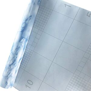 Taamall Simplemuji Self-Adhesive White Blue Marble Peel & Stick Shelf Liner Dresser Drawer Sticker 17.7 Inch by 79Inch