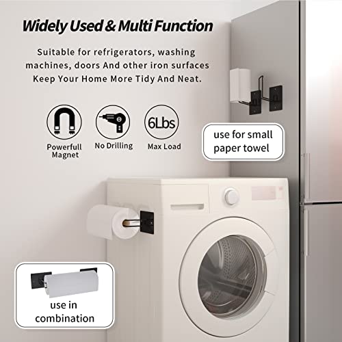 YJSMO Magnetic Paper Towel Holder for Refrigerator,Wall Mount Towel Rack Magnetic Towel Bar Multi Function Made of Iron,Used for Kitchen (White)