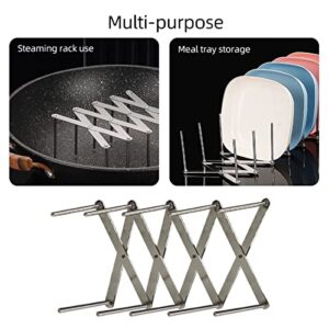 woshida 2-Pack Plate Drying Rack, Retractable Plate Drying Rack, Multi-Purpose Plates, Cups, Pots, Pots and Lids Storage Rack Organizer for Kitchen Counter Cabinet Drawers