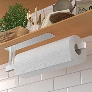 paper towel holder under cabinet, yayinli adhesive paper towel holders wall mount – hanging paper towel rack under counter for kitchen, bathroom, sus304 stainless steel rustproof