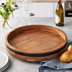 member’s mark acacia wood farmhouse lazy susan, brown