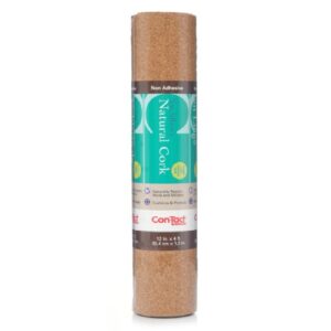 Con-Tact Brand Cork Non-Adhesive Shelf and Drawer Liner for Crafters, 12" x 4', Natural, 6 Rolls