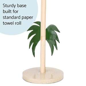 Elanze Designs Palm Tree 12 inch Resin and Wood Paper Towel Holder