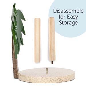 Elanze Designs Palm Tree 12 inch Resin and Wood Paper Towel Holder