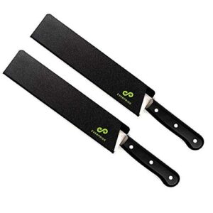 everpride 12 inch chef knife guard set (2-piece set) long knives blade edge cover sheaths for chef’s knives – durable, bpa-free, felt lined, sturdy abs plastic – knives not included