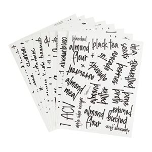 170 Keto Kitchen Pantry Labels for Food Storage Containers, Removable Black Script on Clear Stickers for Organizing Ingredients (Water Resistant)